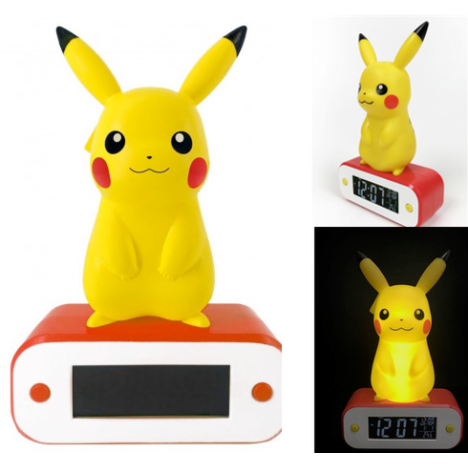 Radio Despertador con Luz Pikachu Pokemon reloj