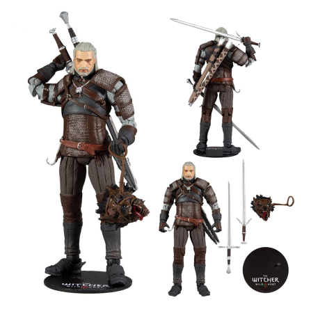 Figura Geralt Rivia Gold Label  DArk  HOrse Witcher 18cm